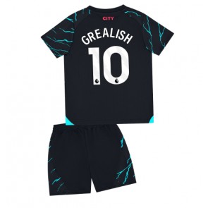 Manchester City Jack Grealish #10 Tredjeställ Barn 2023-24 Kortärmad (+ Korta byxor)
